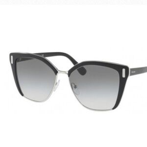 Authentic Prada SPR 56T 1AB0A7 Black Silver